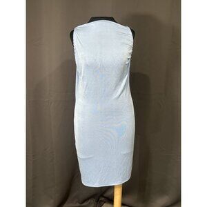Livi By Olivia Rae Womens Light Blue Sleeveless Ruched Back Cocktail Dress Size